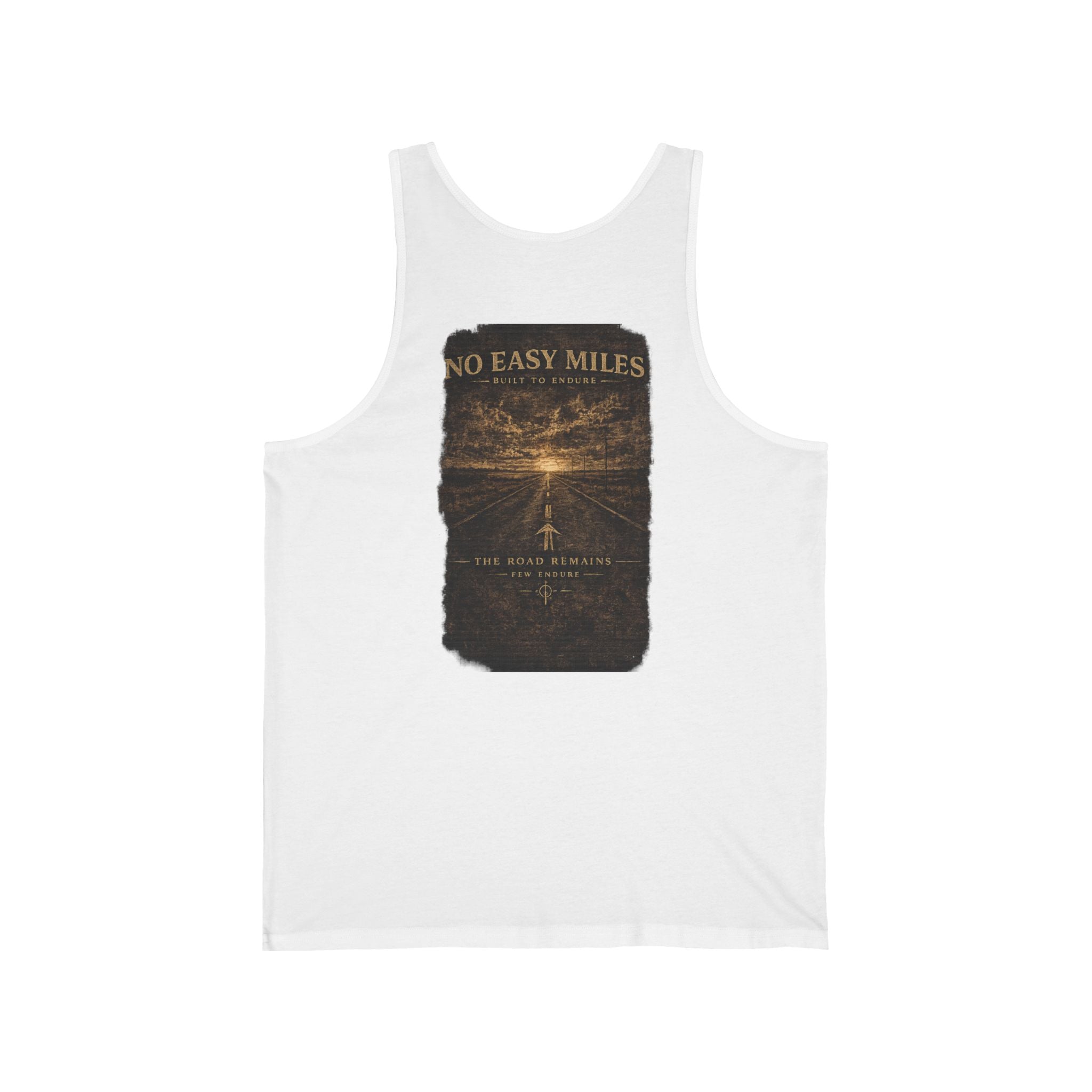 No Easy Miles Tank Top — Vintage Road Trip Graphic Jersey Tank