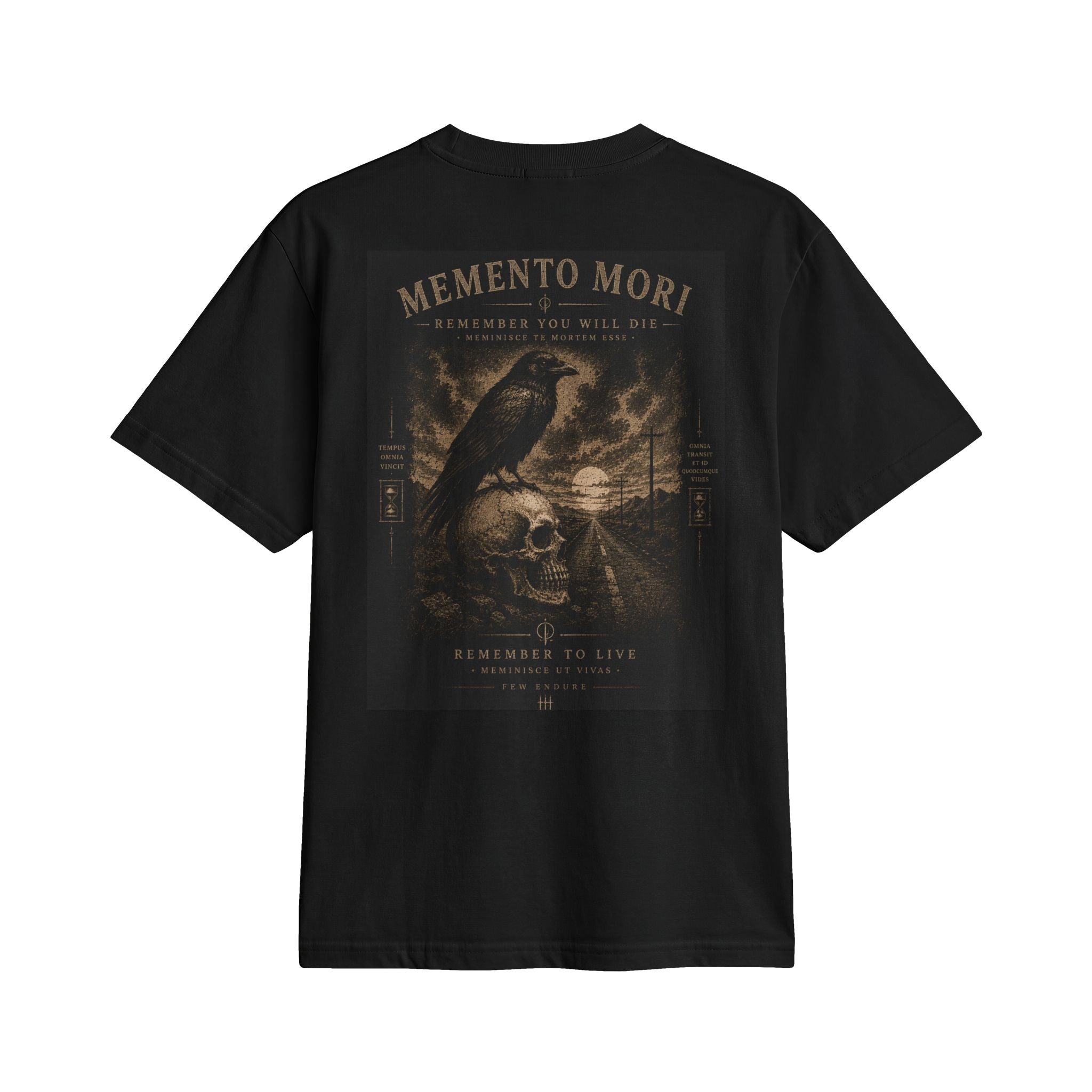 Memento Mori Graphic T-Shirt — Raven & Skull Vintage Tee