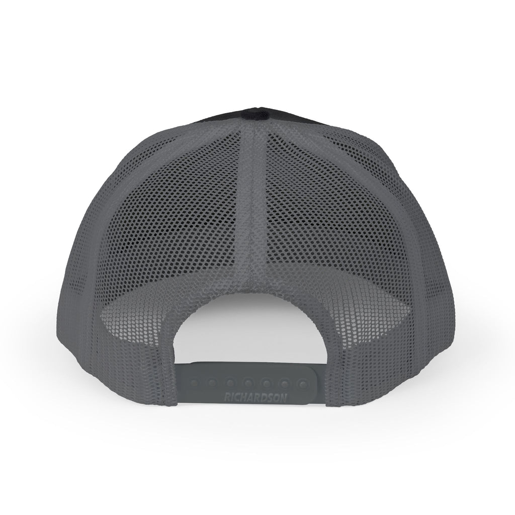 Built In Silence Snapback Trucker Cap — Bold Gold Embroidered Mesh Hat