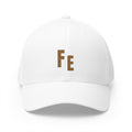 Embroidered 'Fe' Gold Letter Cap — Minimalist Metallica-Inspired Baseball Hat