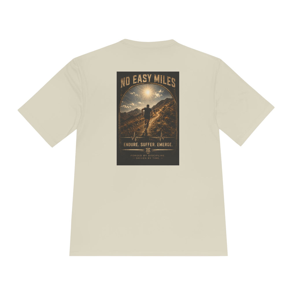 No Easy Miles Running Tee — Adventure Graphic Moisture‑Wicking Shirt