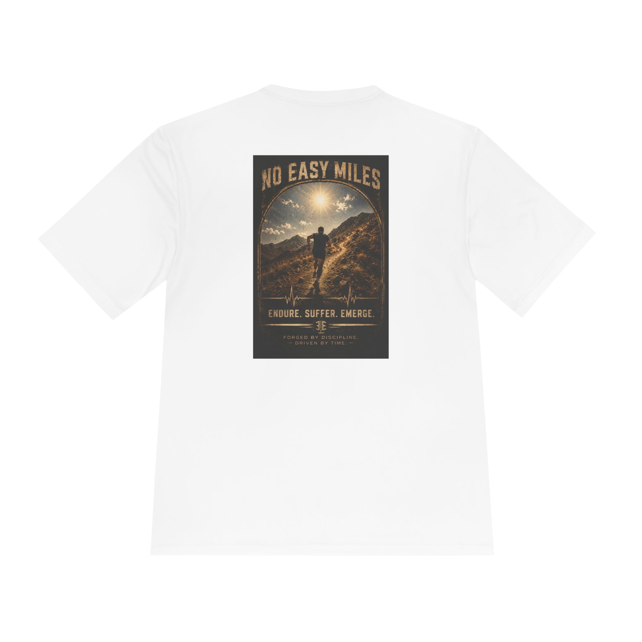 No Easy Miles Running Tee — Adventure Graphic Moisture‑Wicking Shirt