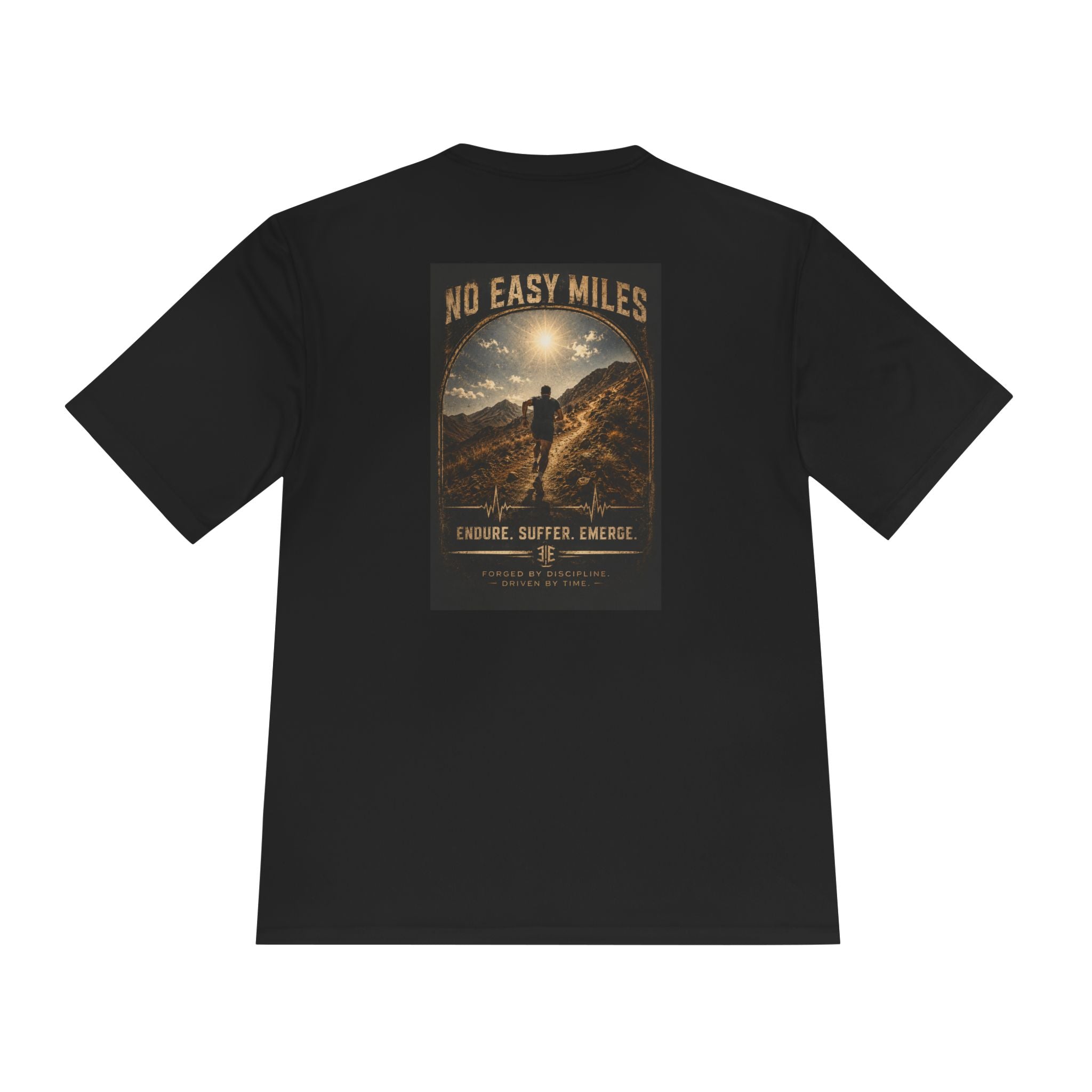 No Easy Miles Running Tee — Adventure Graphic Moisture‑Wicking Shirt