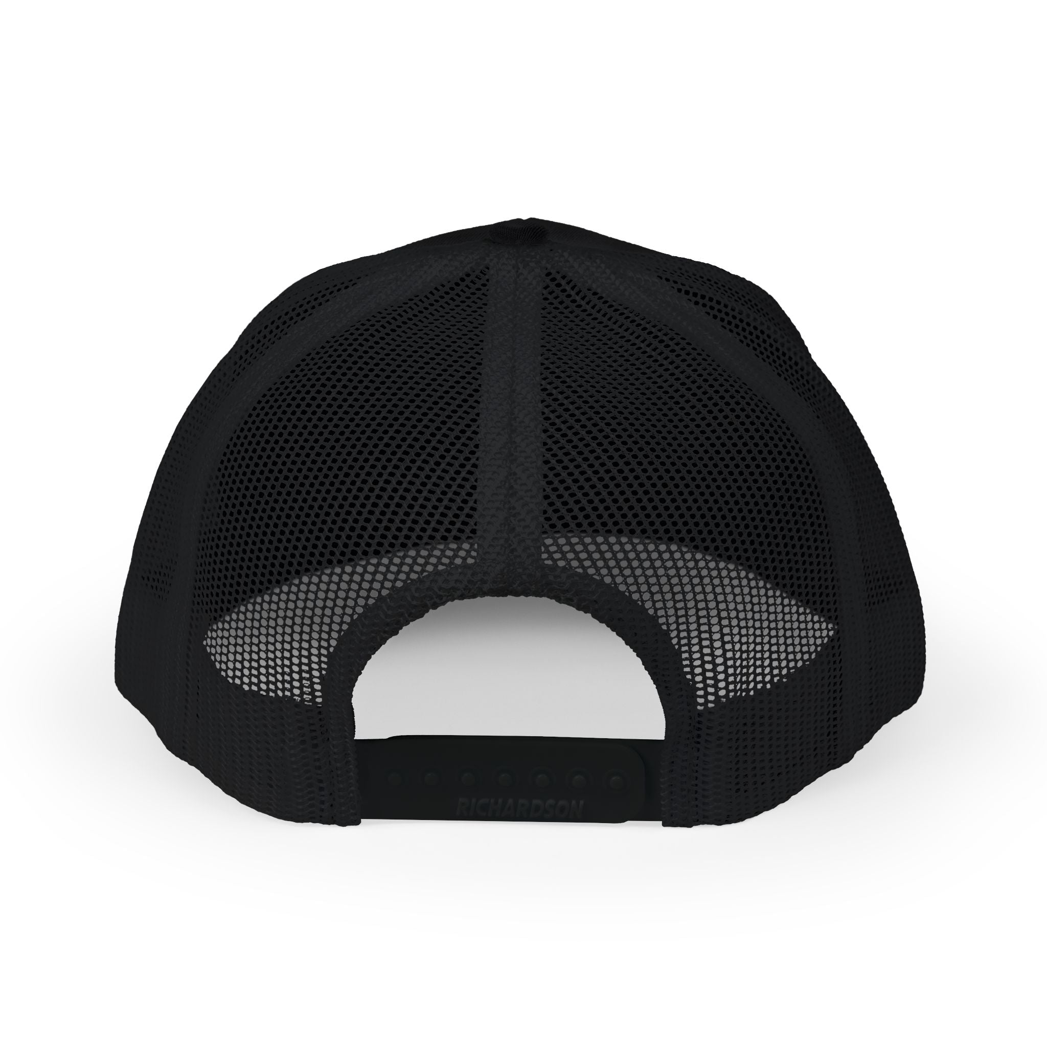 Built In Silence Snapback Trucker Cap — Bold Gold Embroidered Mesh Hat