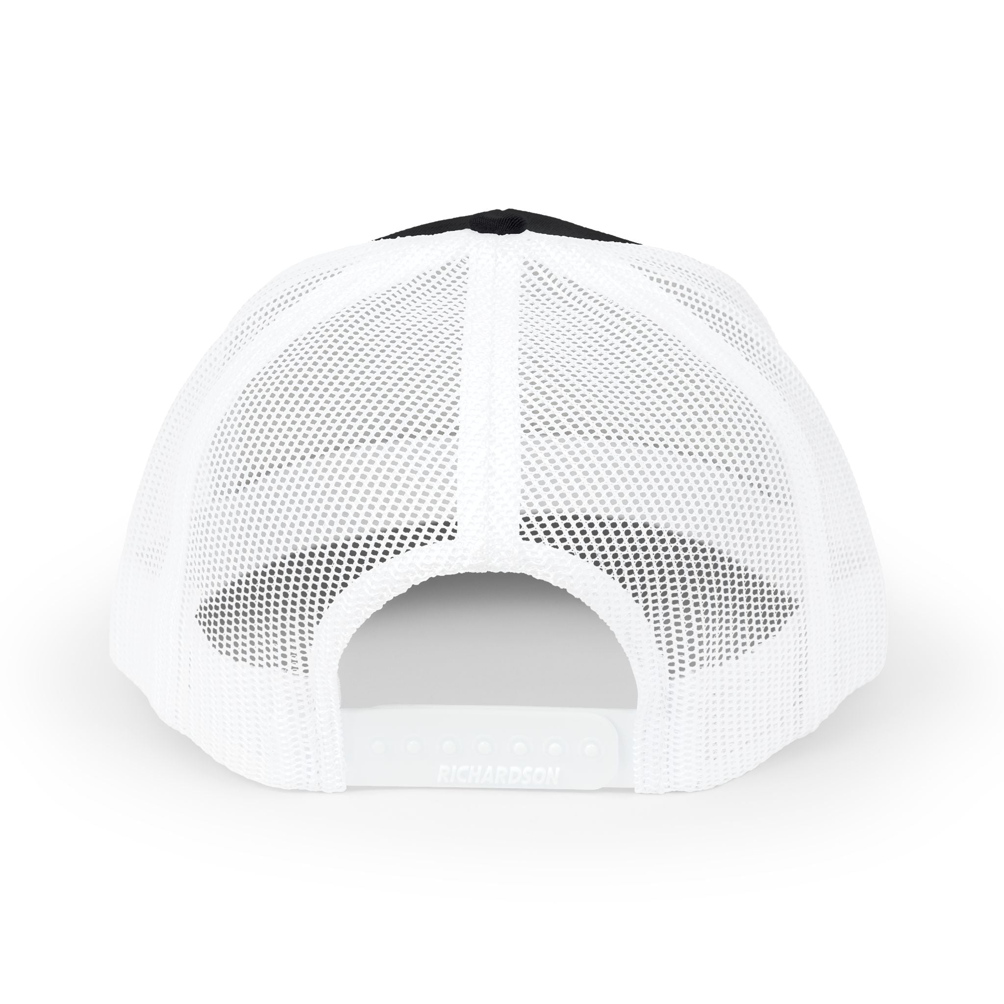 Built In Silence Snapback Trucker Cap — Bold Gold Embroidered Mesh Hat